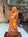 Tượng Thần Tài Gỗ Sưa Cao 29 Ngang 12 Sâu 9 (cm)