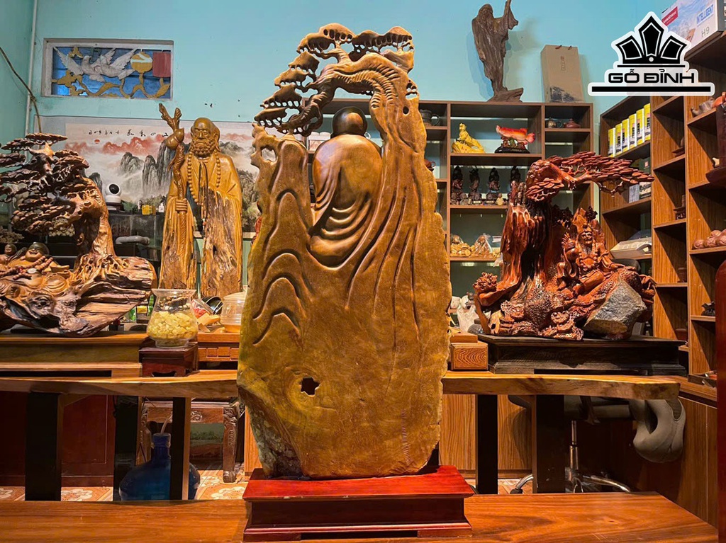 Tượng Ông Thọ Gỗ Xá Xị Cao 122 Ngang 52 Sâu 20 (cm)