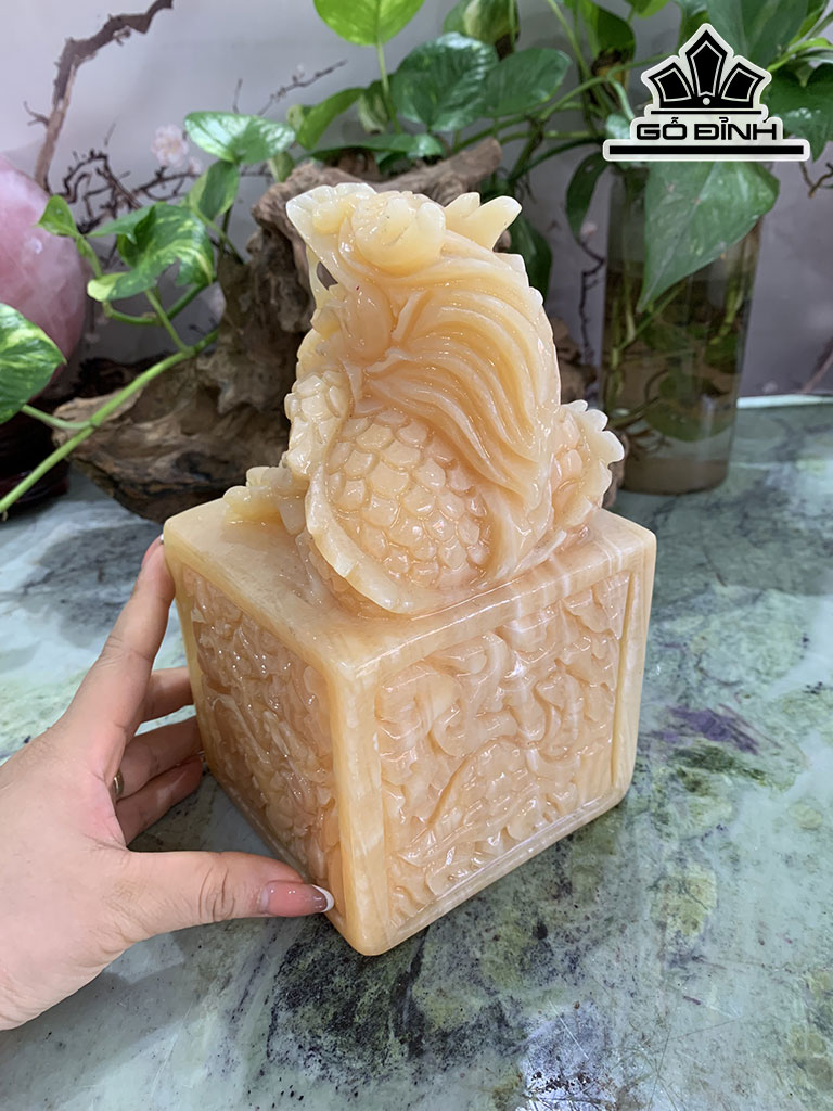 Ấn Rồng Đá Ngọc Hoàng Long Cao 24,5 Sâu 11,5 (cm) 4,6kg