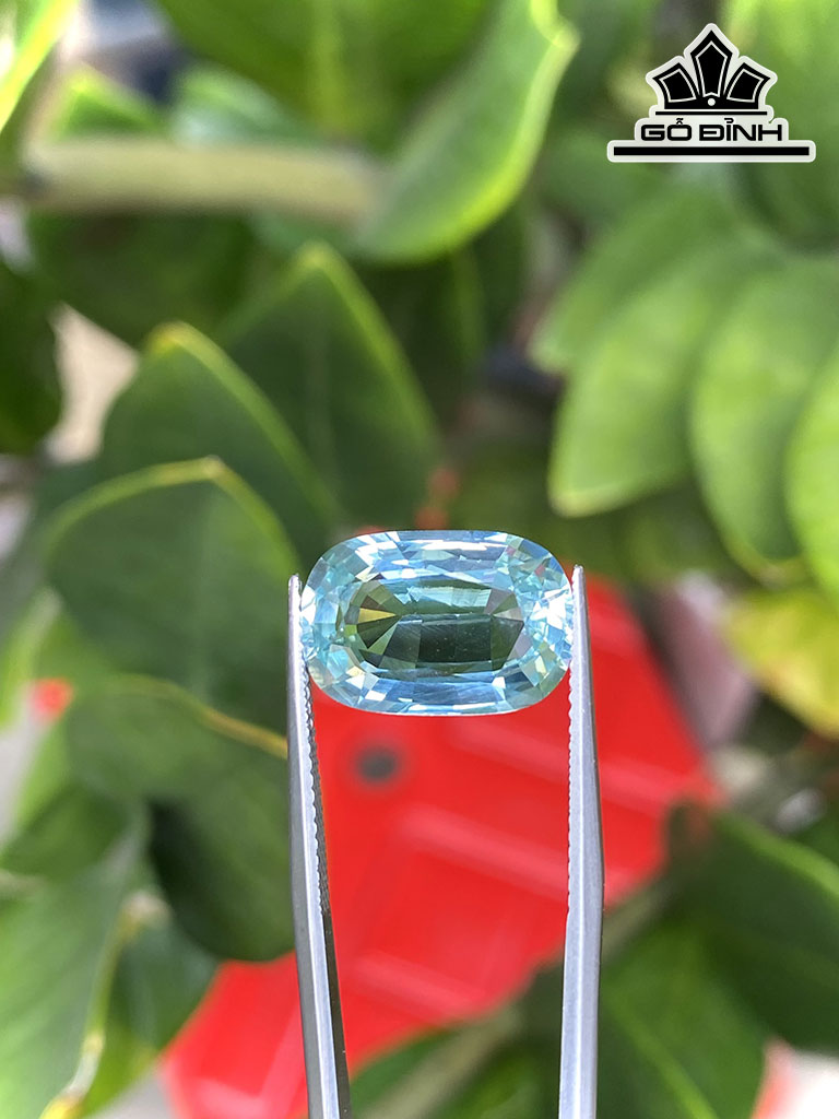 Viên Ngọc Đá Aquamarine Xanh Cao 15 Ngang 10 Sâu 6,5 (mm) 6,47cts