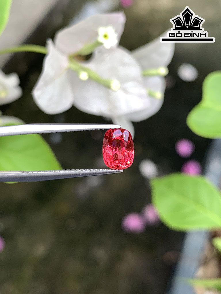 Viên Ngọc Đá Spinel Đỏ Cao 7,2 Ngang 5,5 Sâu 4,5 (mm) 1,74cts