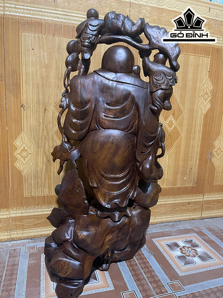 Tượng Phật Di Lặc Gỗ Cẩm Cao 72 Ngang 40 Sâu 30 (cm)