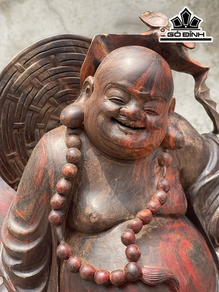 Tượng Phật Di Lặc Gỗ Trắc Cao 62 Ngang 60 Sâu 30 (cm)