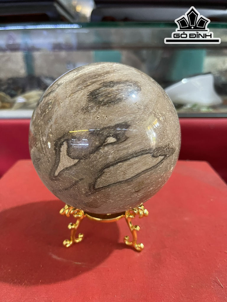 Bi Cầu Gỗ Hóa Thạch Đường Kính 12 (cm) 1,1kg