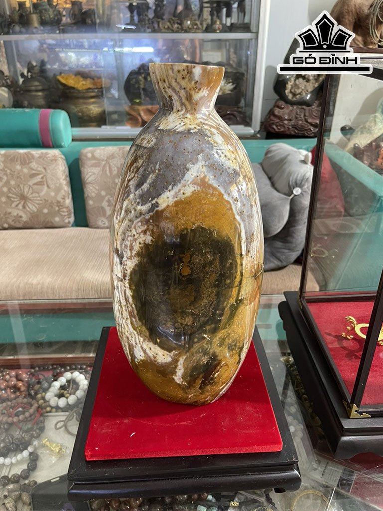 Tác Phẩm Bình Đá Mã Não Cao 40 Ngang 19 (cm) 15,2kg