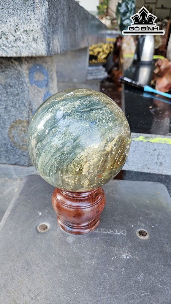 Bi Cầu Đá Canxedon Đường Kính 14 (cm) 4kg