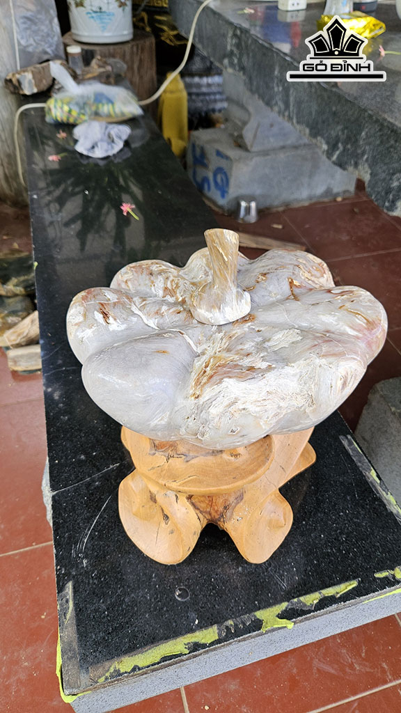 Tác Phẩm Bí Ngô Gỗ Hóa Ngọc Cao 30 Đường Kính 26 (cm) 15kg