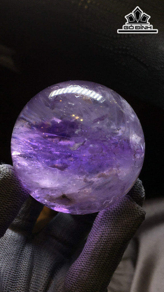 Bi Cầu Đá Thạch Anh Tím Đường Kính 51 (mm) 185,9gr