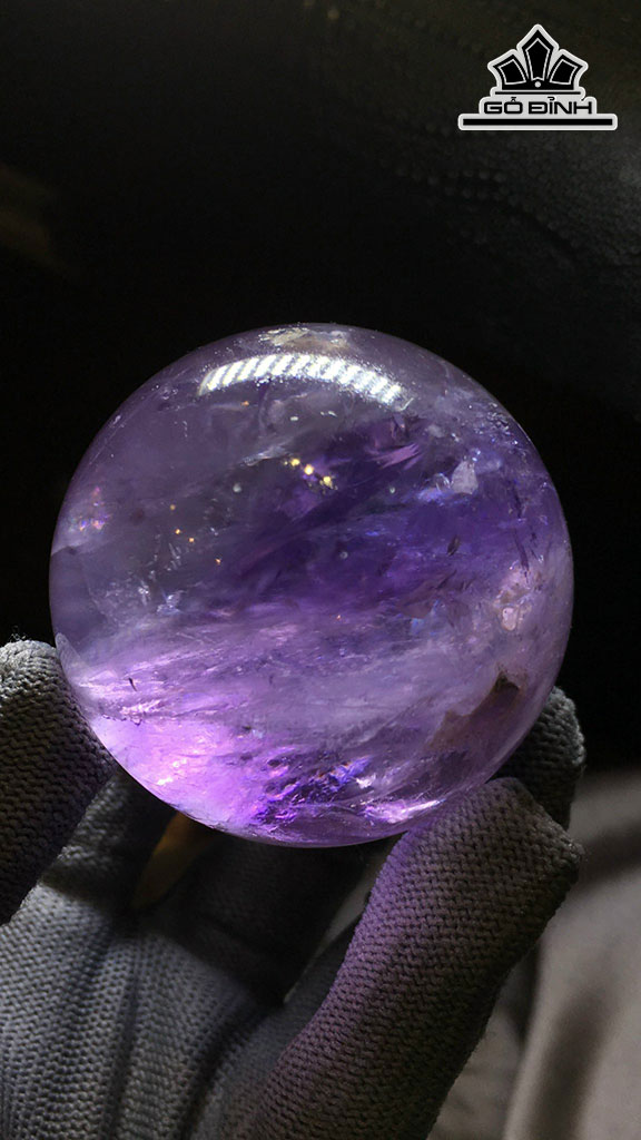 Bi Cầu Đá Thạch Anh Tím Đường Kính 51 (mm) 185,9gr