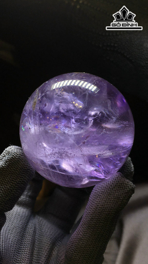 Bi Cầu Đá Thạch Anh Tím Đường Kính 51 (mm) 185,9gr