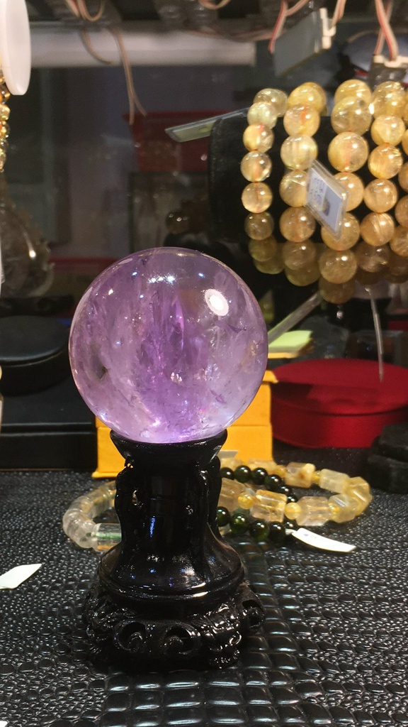 Bi Cầu Đá Thạch Anh Tím Đường Kính 51 (mm) 185,9gr