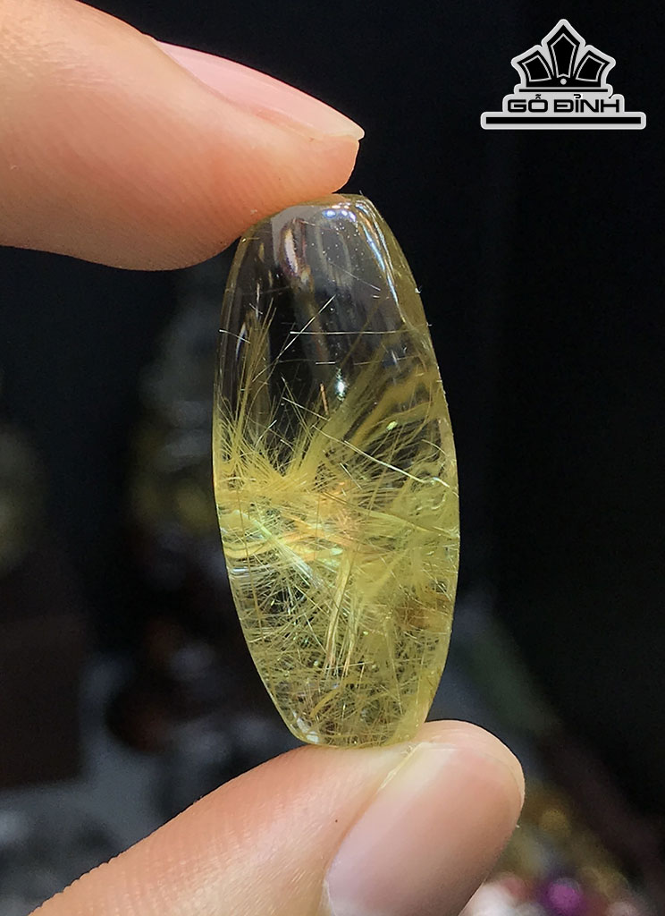 Lu Thống Đá Thạch Anh Tóc Vàng Cao 30,4 Ngang 13,5 Sâu 10,9 (mm) 7gr