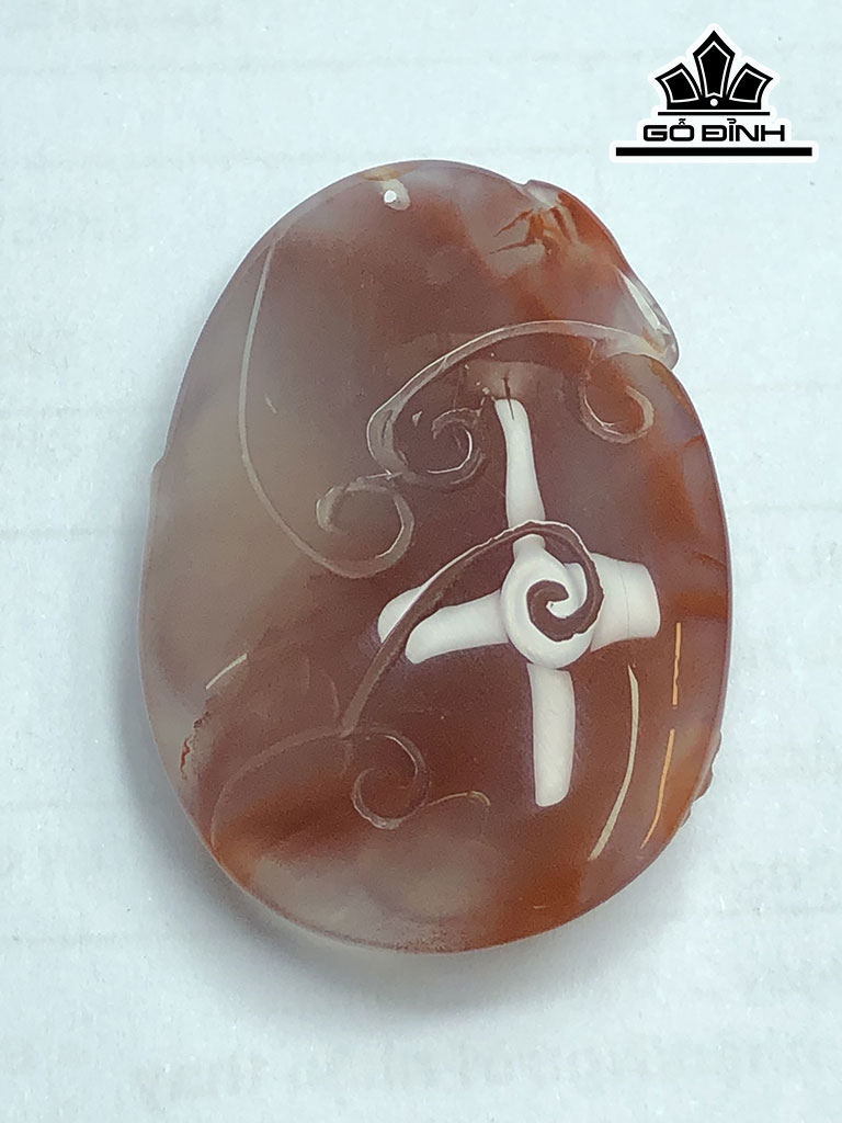 Mặt Dây Chuyền Đá Mã Não Nam Hồng Cao 40 Ngang 28 Sâu 11 (mm) 15gr