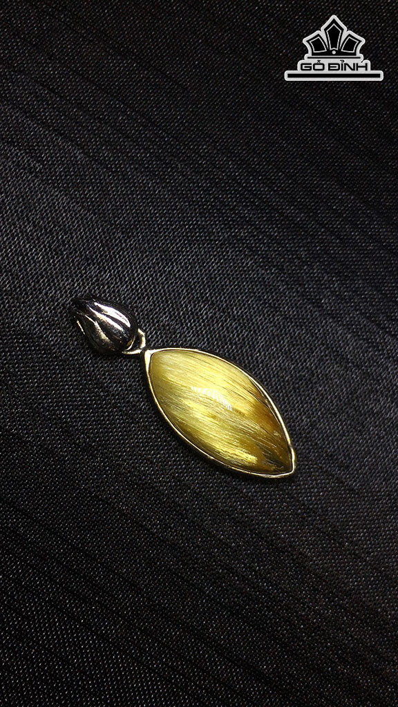 Mặt Dây Chuyền Đá Thạch Anh Tóc Vàng Cao 21,1 Ngang 11 Sâu 7,1 (mm) 3,7gr