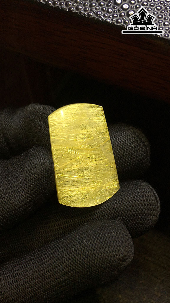 Mặt Dây Chuyền Đá Thạch Anh Tóc Vàng Cao 33 Ngang 20,6 Sâu 7,7 (mm) 9,7gr