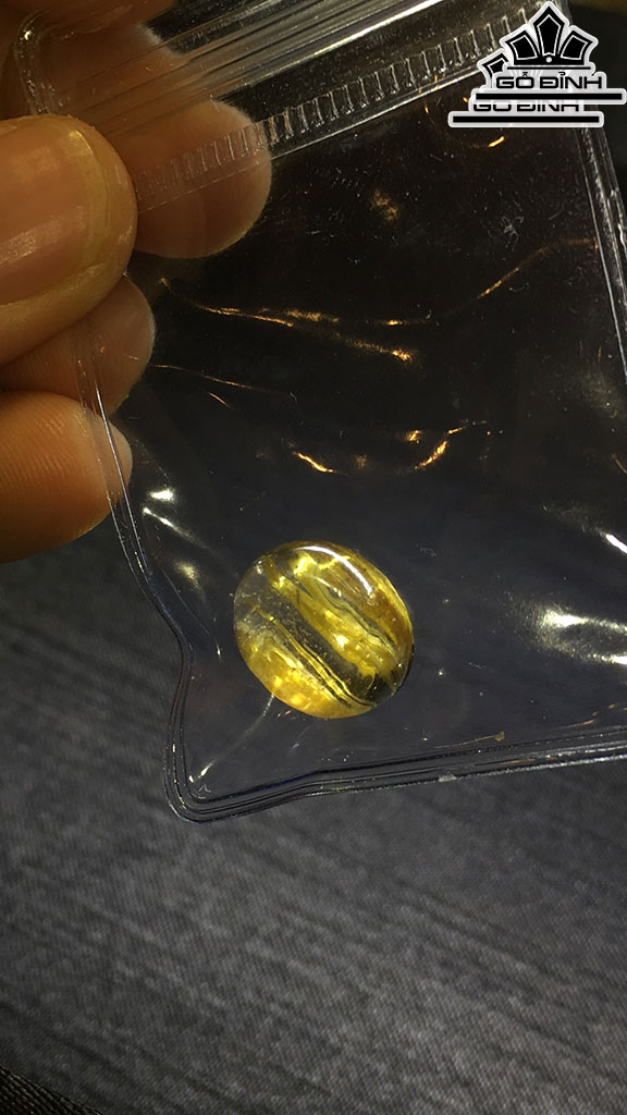 Mặt Nhẫn Đá Thạch Anh Tóc Vàng Cao 12,6 Ngang 10,2 Sâu 6,9 (mm) 1,5gr