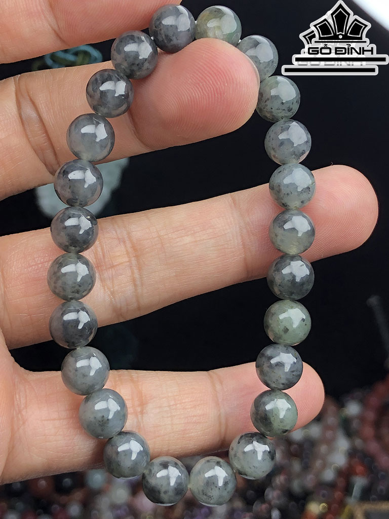 Vòng Tay Đá Cẩm Thạch Đen Đường Kính Hạt 8 (mm) 20,5gr