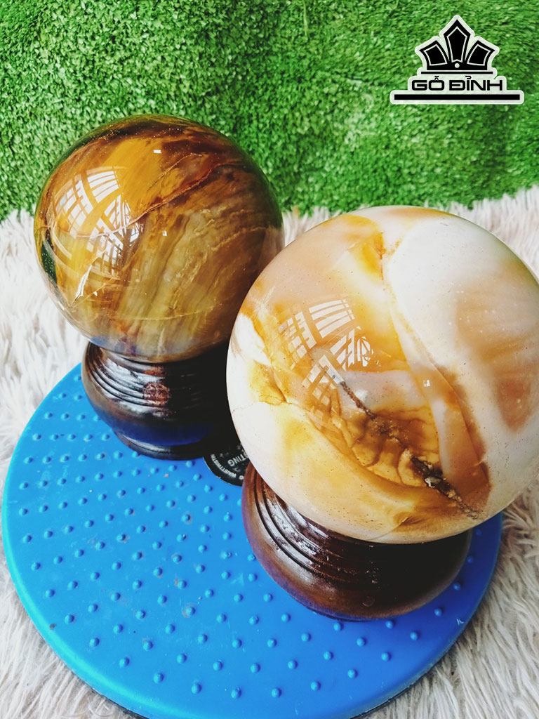 Bi Cầu Gỗ Hóa Ngọc Đường Kính 10 (cm) 3kg