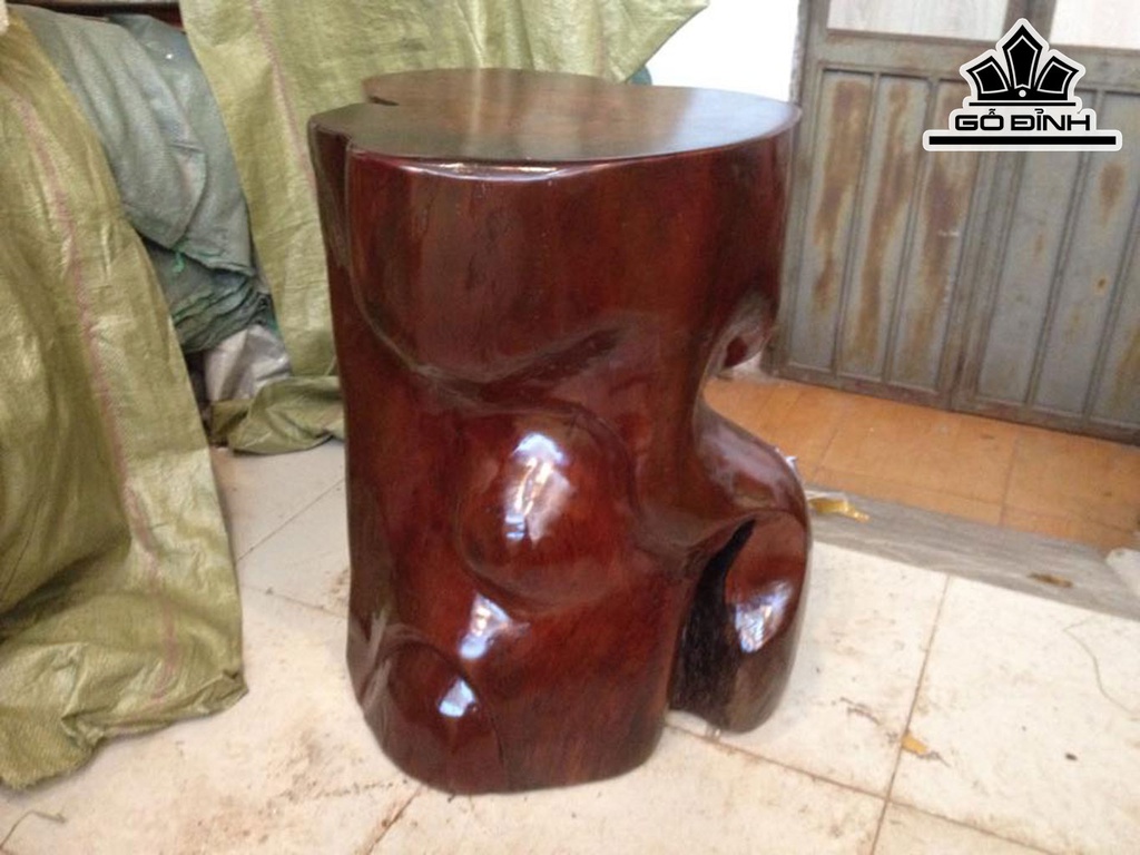 Đôn Gỗ, Đôn Gốc Cây Gỗ Hương Cao 59 Ngang 52 Sâu 48 Mặt 44-41 (cm) DH805