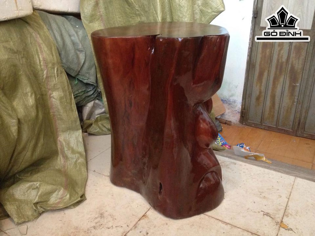 Đôn Gỗ, Đôn Gốc Cây Gỗ Hương Cao 59 Ngang 52 Sâu 48 Mặt 44-41 (cm) DH805