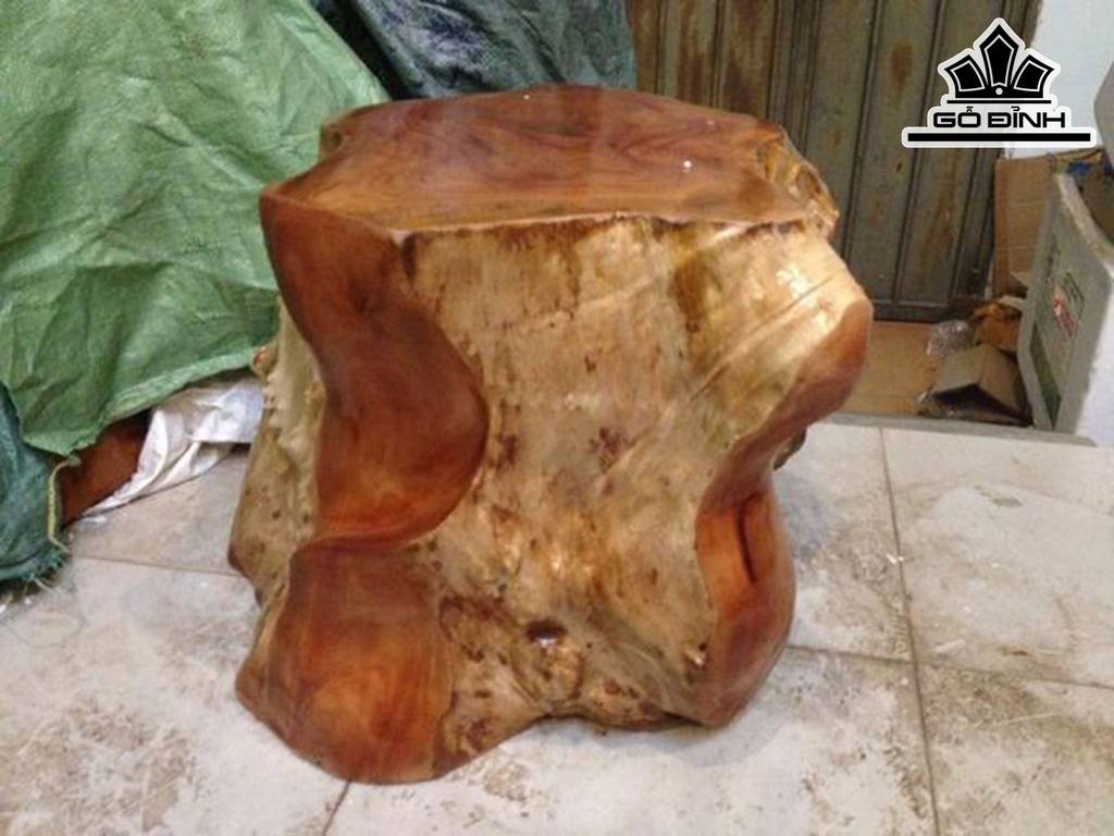 Đôn Gỗ, Đôn Gốc Cây Gỗ Nu Xá Xị Cao 40 Ngang 52 Sâu 48 Mặt 42-40 (cm) DX163