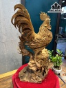 Tượng Gà Trống Gỗ Ngọc Am Cao 73 Ngang 48 Sâu 32 (cm)