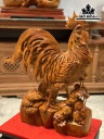 Tượng Gà Trống Phong Thủy Gỗ Hương Cao 60 Ngang 52 Sâu 20 (cm)