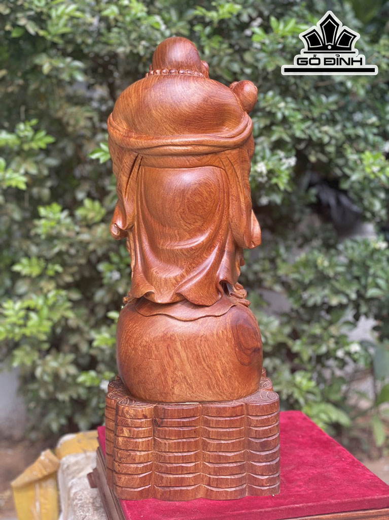 Tượng Phật Di Lặc Gỗ Hương Cao 54 Ngang 20 Sâu 18 (cm)