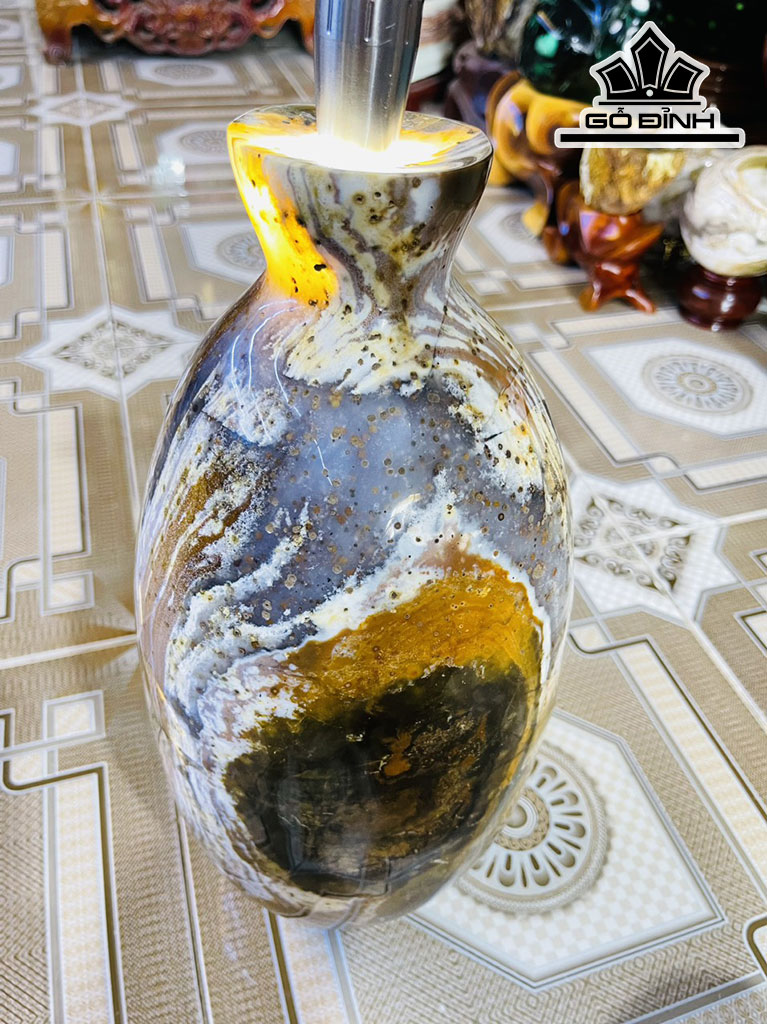 Tác Phẩm Bình Đá Mã Não Cao 40 Ngang 19 (cm) 15,2kg