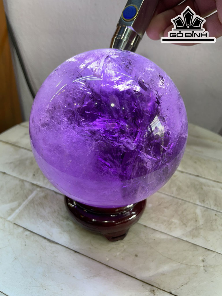 Bi Cầu Đá Thạch Anh Tím Đường Kính 12,5 (cm) 3kg