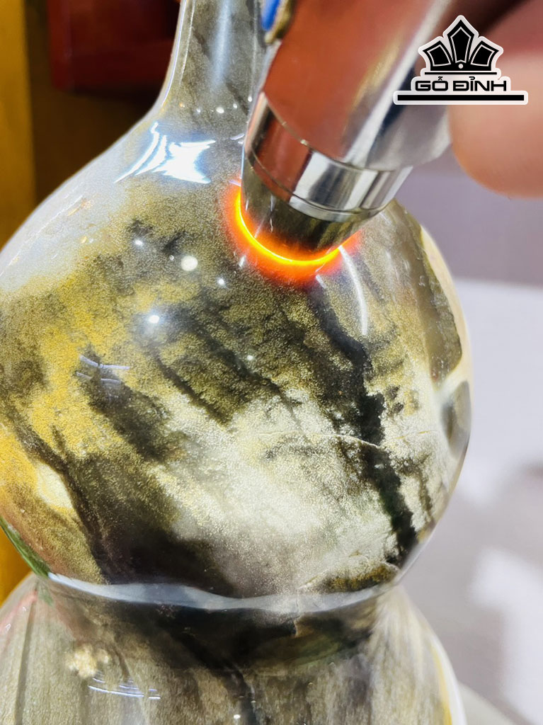 Tác Phẩm Hồ Lô Gỗ Hóa Thạch Cao 36 Rộng 15 (cm) 11,8kg