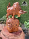 Tượng Bò Tót Gỗ Hương Cao 40 Ngang 30 Sâu 20 (cm)