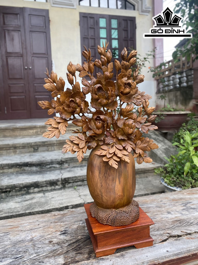 Bình Hoa Gỗ Bách Xanh Cao 73 Ngang 50 Sâu 23 (cm)