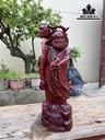 Tượng Đạt Ma Sư Tổ Gỗ Tử Đàn Cao 64 Ngang 20 Sâu 18 (cm)