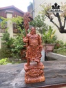 Tượng Quan Công Gỗ Hương Cao 50 Ngang 20 Sâu 12 (cm)