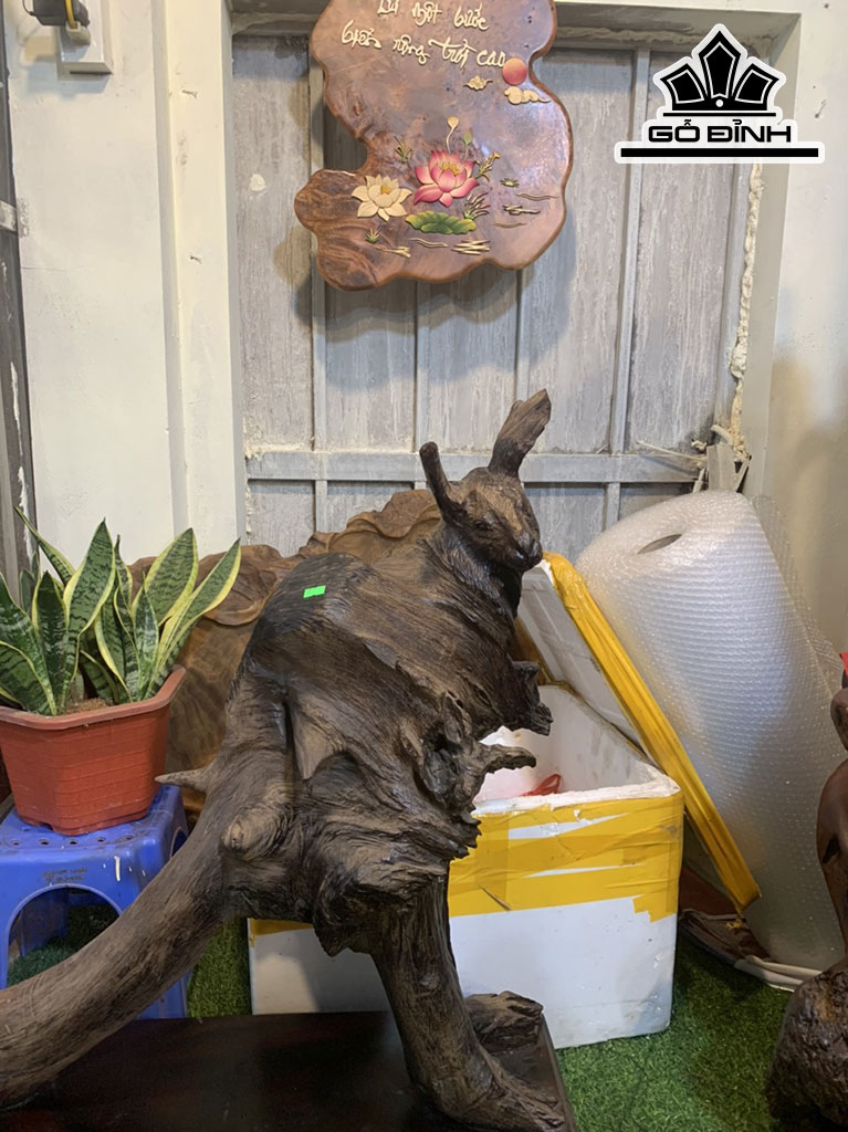 Tượng Chuột Phong Thủy Gỗ Trắc Cao 76 Ngang 76 Sâu 24 (cm)