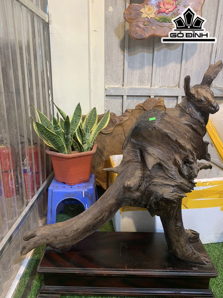 Tượng Chuột Phong Thủy Gỗ Trắc Cao 76 Ngang 76 Sâu 24 (cm)