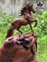 Tượng Ngựa Phong Thủy (Nhất Mã Phi Thiên) Gỗ Trắc Cao 45 Ngang 30 Sâu 20 (cm)