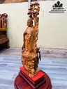Tượng Nhất Tâm Bái Phật Gỗ Trắc Cao 75 Ngang 28 Sâu 17 (cm)