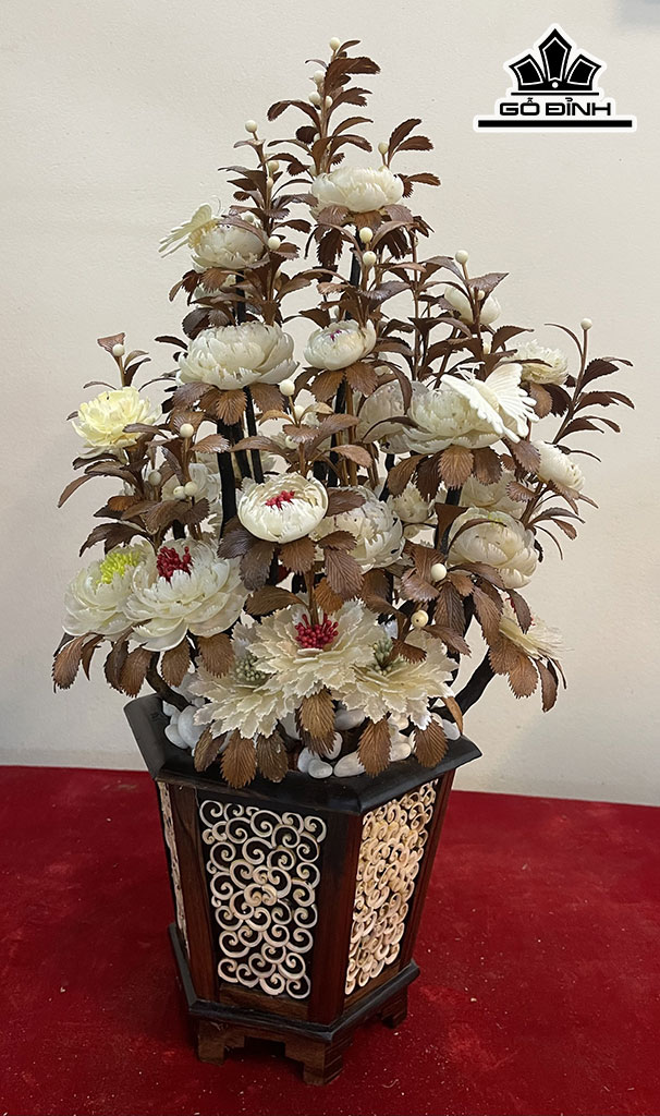 Bình Hoa Gỗ Sưa Cao 57 Đường Kính 40 (cm)