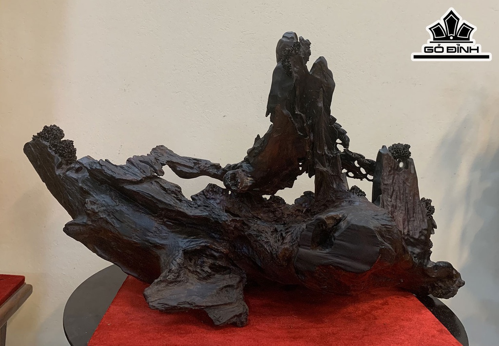 Tượng Tiểu Cảnh Gỗ Trắc Cao 32 Ngang 63 Sâu 22 (cm)