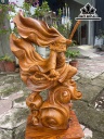 Tượng Đạt Ma Sư Tổ Gỗ Hương Cao 60 Ngang 33 Sâu 22 (cm)