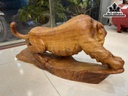 Tượng Hổ Phong Thủy Gỗ Hương Cao 27 Ngang 55 Sâu 16 (cm)