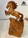 Tượng Ngựa Phong Thủy (Nhất Mã Phi Thiên) Gỗ Hương Cao 48 Ngang 30 Sâu 21 (cm)