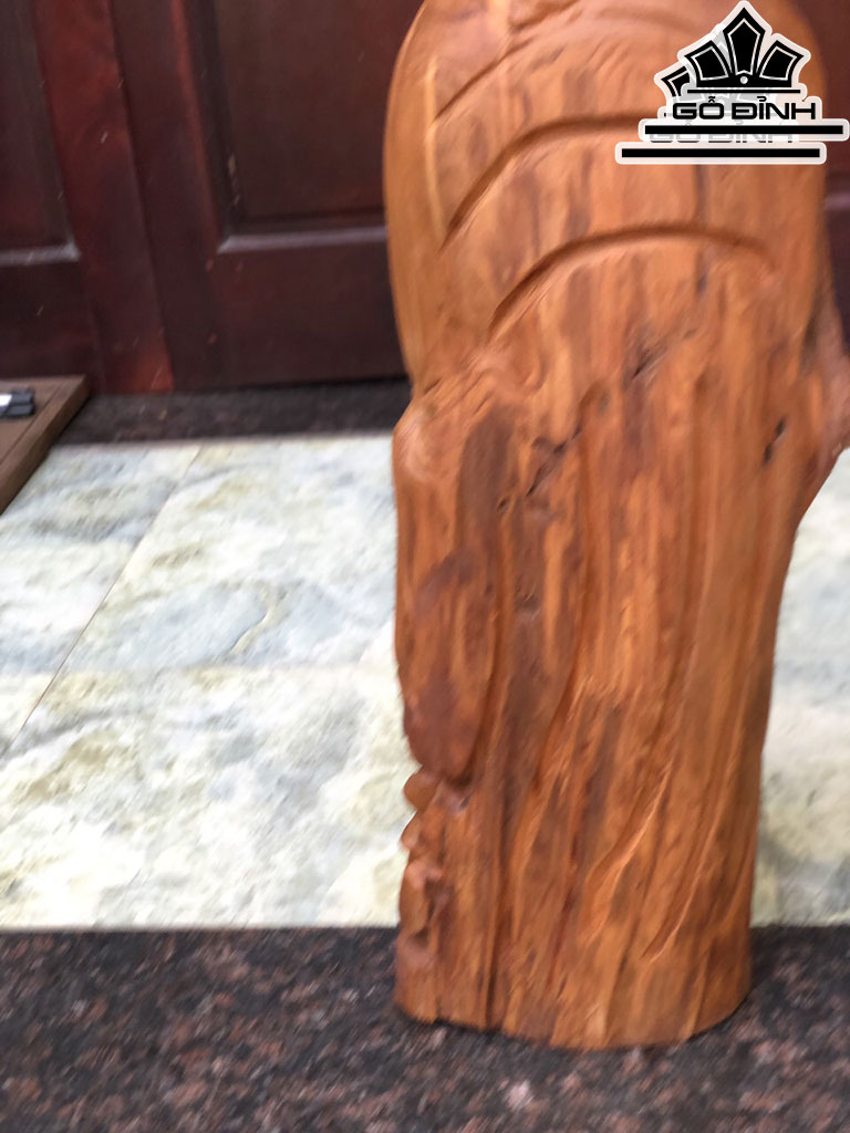 Tượng Di Lặc Vác Bị Tiền Gỗ Ngọc Am Cao 60 Ngng 22 Sâu 16 (cm)