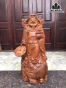 Tượng Thần Tài Gỗ Ngọc Am Cao 70 Ngang 29 Sâu 18 (cm)
