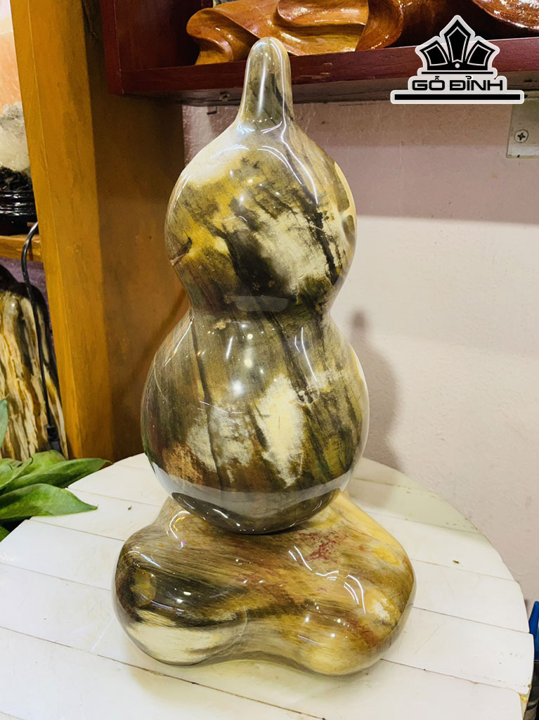 Hồ Lô Tài Lộc Gỗ Hóa Ngọc Cao 36 Rộng 15 (cm) 11,8kg