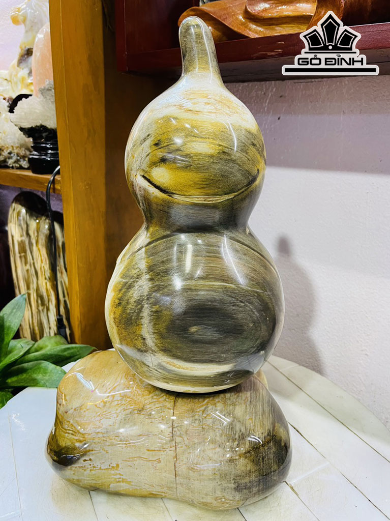 Hồ Lô Tài Lộc Gỗ Hóa Ngọc Cao 36 Rộng 15 (cm) 11,8kg