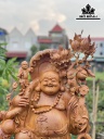 Tượng Phật Di Lặc Gỗ Nu Hương Cao 136 Ngang 70 Sâu 35 (cm)