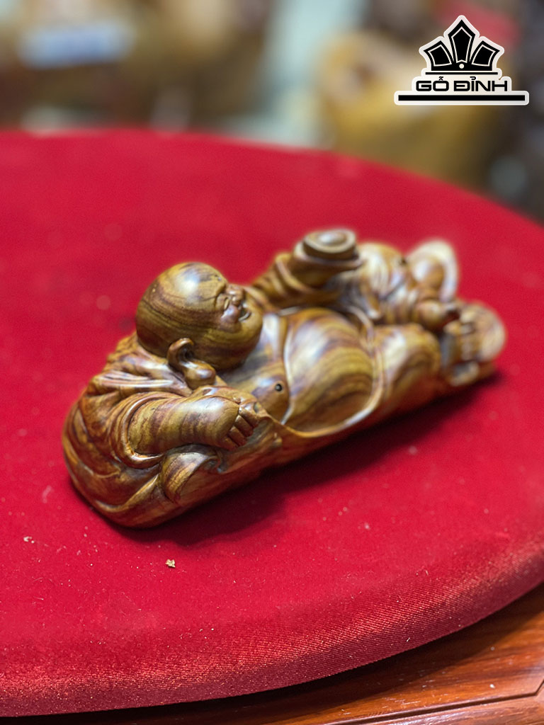 Tượng Phật Di Lặc Gỗ Sưa Cao 8 Ngang 19 Sâu 8 (cm)